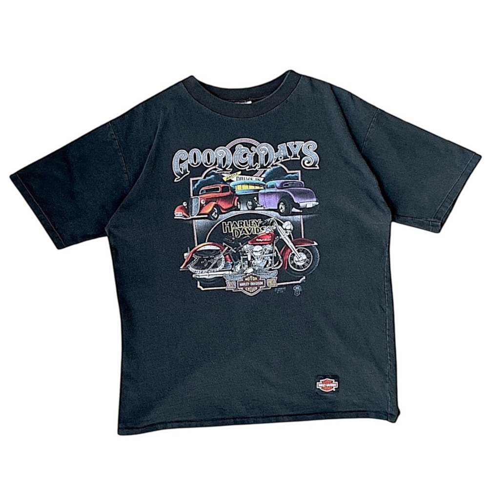 Vintage Harley Davidson Black Good Days Graphic Tee